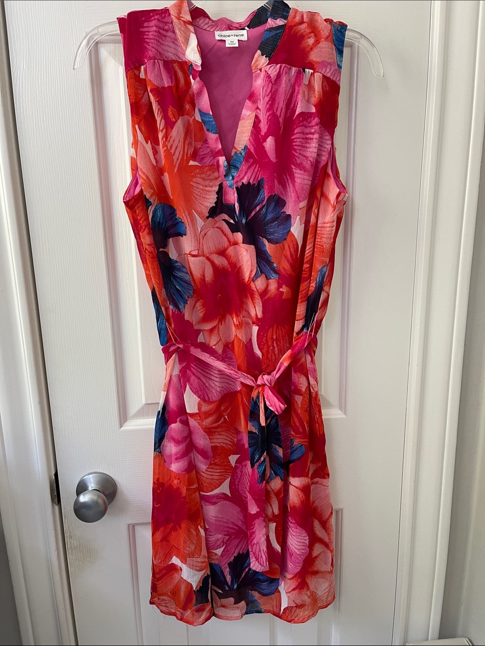 Chloe + Rene Bright Pink Floral Dress